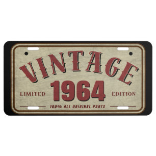 Vintage 1964 Limited Edition All Original Parts License Plate