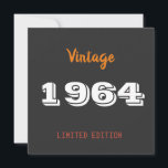 Vintage 1964 Save the Date – 62nd Birthday Party<br><div class="desc">Vintage 1964 Save the Date – 62nd Birthday Party Invitation for Him or Her Celebrate a 62nd birthday in timeless style with this vintage "Limited Edition 1964" Save the Date card! Designed for those born in 1964, this retro-themed card sets the tone for a fun and memorable party. Great for...</div>