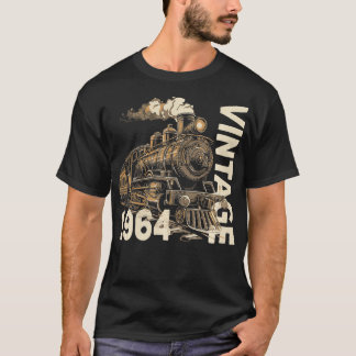 Vintage 1964 Steampunk Steam Train Locomotive 60th T-Shirt