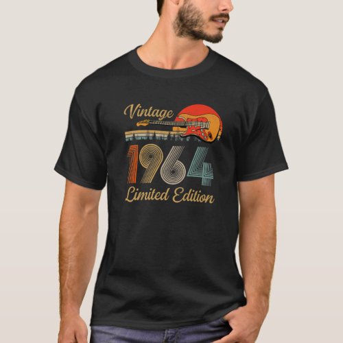 Vintage 1964 T S For Men Women Guitar Lover 58 Yea T_Shirt