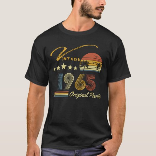 Vintage 1965 58th Birthday 58 Years Old Retro T_Shirt