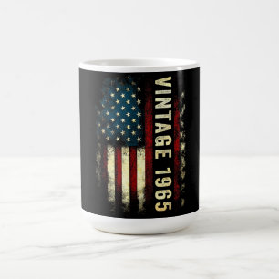 Vintage 1965 60 Year Old American Flag 60th Birth Color Morph Mug