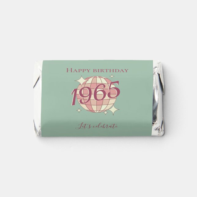 Vintage 1965 60th birthday chocolate candy favor  (Front)