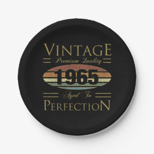 Vintage 1965 60th Birthday Paper Plates