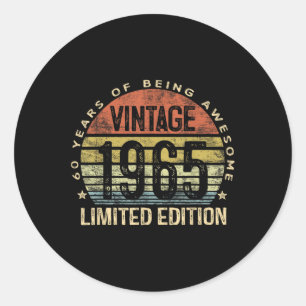 Vintage 1965 Limited Edition 60-year-old Gifts 60t Classic Round Sticker