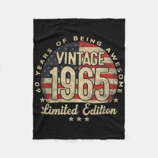 Vintage 1965 Limited Edition 60-year-old Gifts Usa Fleece Blanket
