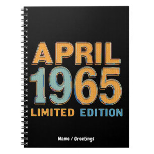 Vintage 1965 Limited Edition 60th Birthday Gift Notebook