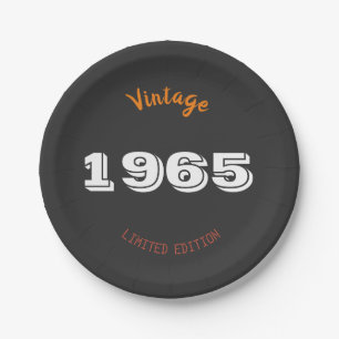 Vintage 1965 limited edition 60th Birthday Gift Paper Plates