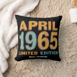 Vintage 1965 Limited Edition 60th Birthday Gift Throw Pillow