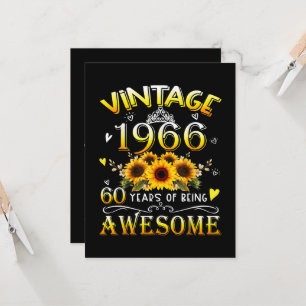 Vintage 1966 60 Years of Being Awesome Invitation
