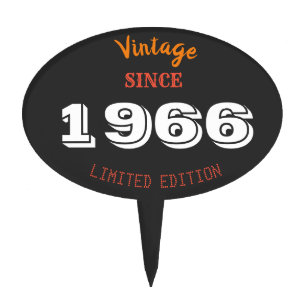 Vintage 1966 Limited Edition 60th Birthday • Retro Cake Topper