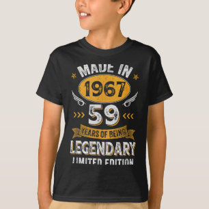 Vintage 1967 59 Years Old Graphic Art T-Shirt