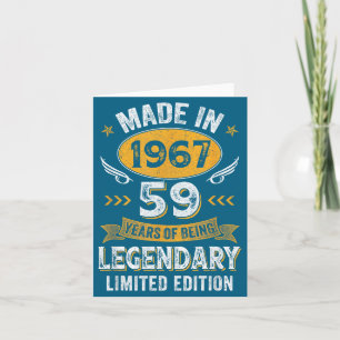 Vintage 1967 59 Years Old Illustration Card