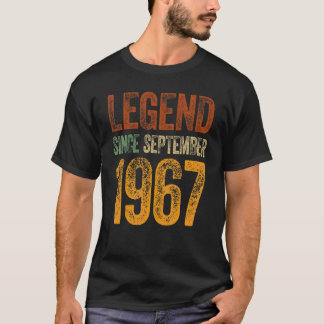 Vintage 1967 Birthday September Born Legend Since T-Shirt