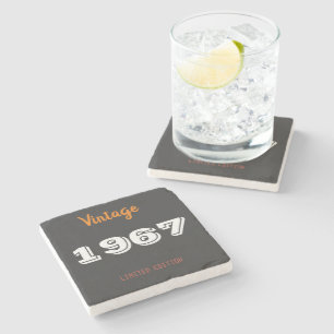 Vintage 1967 Limited Edition Stone Coaster – Retro