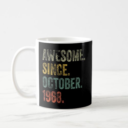 Vintage 1968 54th Birthday Awesome Since October 1 Coffee Mug