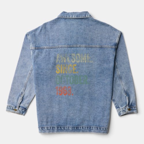 Vintage 1968 54th Birthday Awesome Since October 1 Denim Jacket