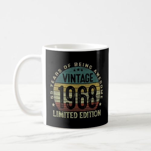 Vintage 1968 55 Years Old 55th Birthday  For Men 3 Coffee Mug