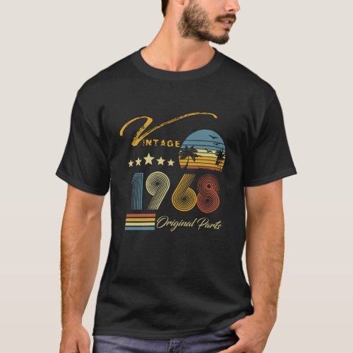 Vintage 1968 55th Birthday 55 Years Old Retro T_Shirt