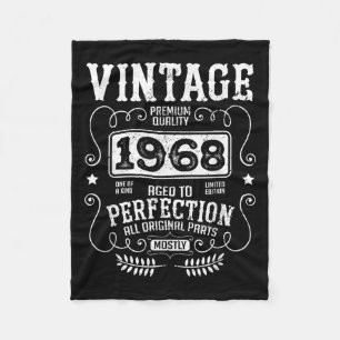 Vintage 1968 Birth Year Birthday Funny Quotes Retr Fleece Blanket