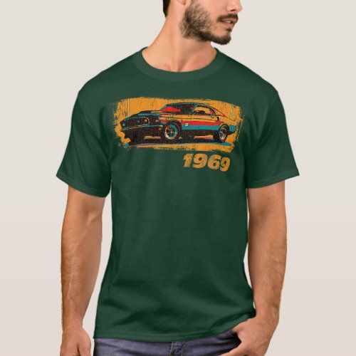 Vintage 1969 50th Birthday Classic Muscle Car Retr T_Shirt