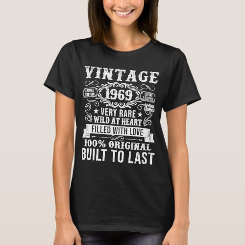 Vintage 1969  54 Years Old Men And Women 54th Birt T_Shirt