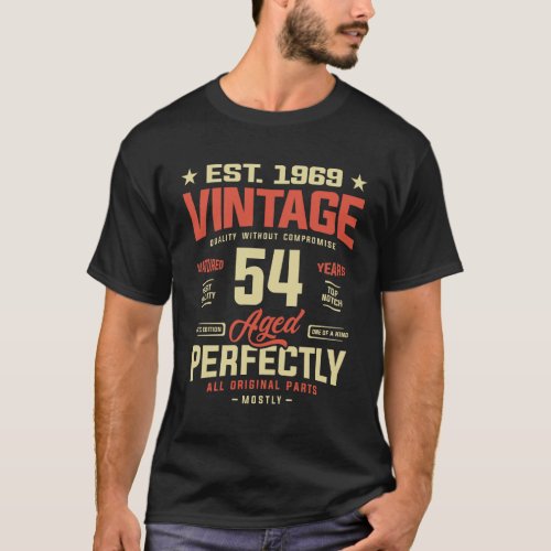 Vintage 1969 _ 54th Birthday T_Shirt