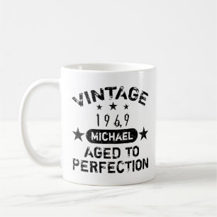 Vintage 1969 Personalized Grunge Coffee Mug
