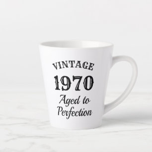 Vintage 1970 aged to perfection funny latte mug