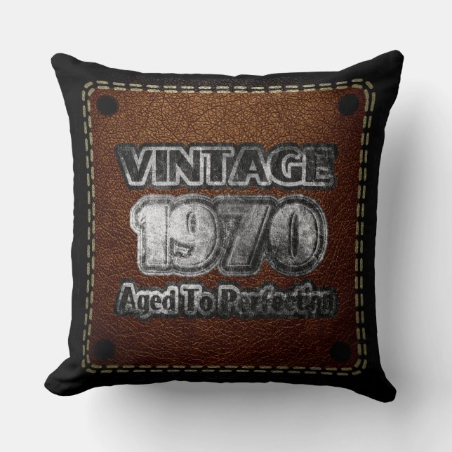 Vintage 1970 - Aged To Perfection Throw Pillow (Front)