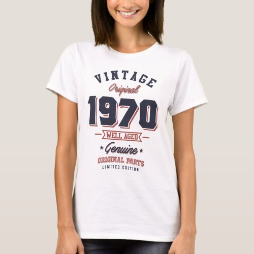Vintage 1970 Born in 1970 Retro Birthday Gift T_Shirt
