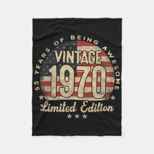 Vintage 1970 Limited Edition 55-year-old Gifts Usa Fleece Blanket