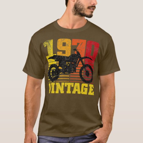 Vintage 1970 Motocross Dirt Bike 50th Birthday T_Shirt