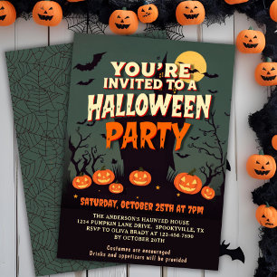 Vintage 1970s Haunted House Halloween Party Invitation
