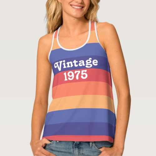 Vintage 1970s Retro Striped Tank Top