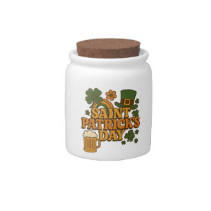 Vintage 1970s Saint Patrick's day Candy Jar