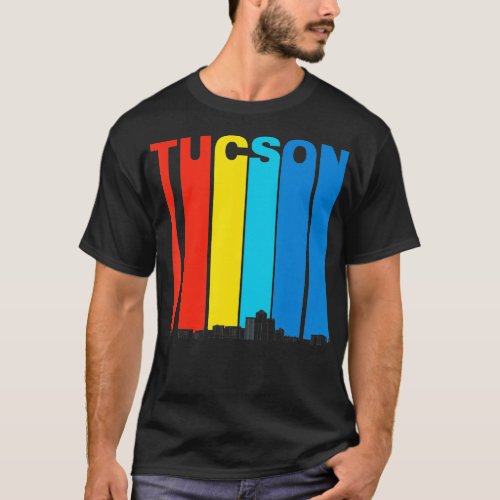 Vintage 1970s Style Tucson Arizona Skyline  T_Shirt