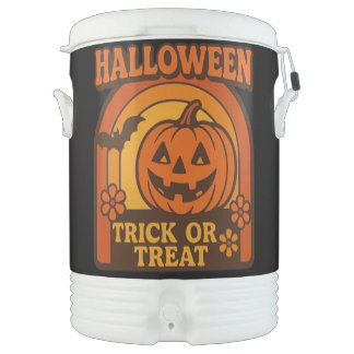 Vintage 1970s Trick or Treat Halloween Beverage Cooler