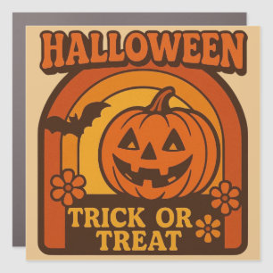 Vintage 1970s Trick or Treat Halloween Car Magnet