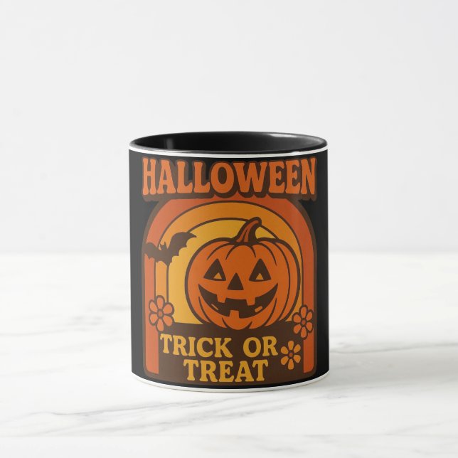 Vintage 1970s Trick or Treat Halloween Mug (Center)