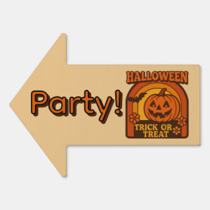 Vintage 1970s Trick or Treat Halloween Sign