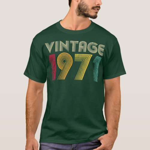 Vintage 1971 51st Birthday Gift Retro  51 Years Ol T_Shirt