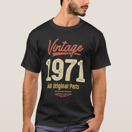 Vintage 1971 _ 52nd Birthday Classic Born 1971 T_Shirt