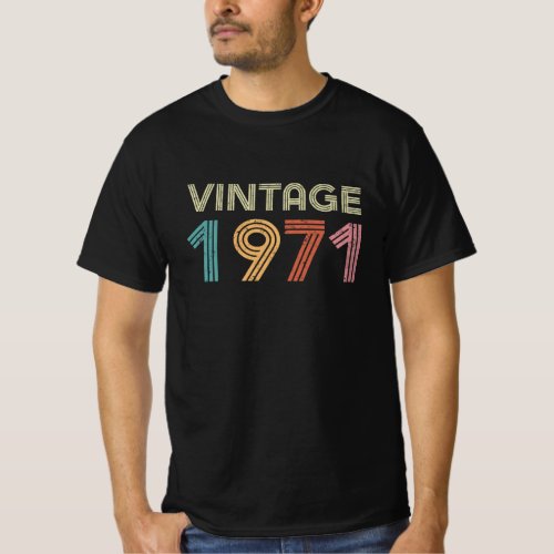 Vintage 1971 Birthdate Mens T_Shirt