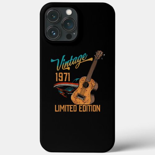 Vintage 1971 Birthday gifts Guitar lovers 51th iPhone 13 Pro Max Case
