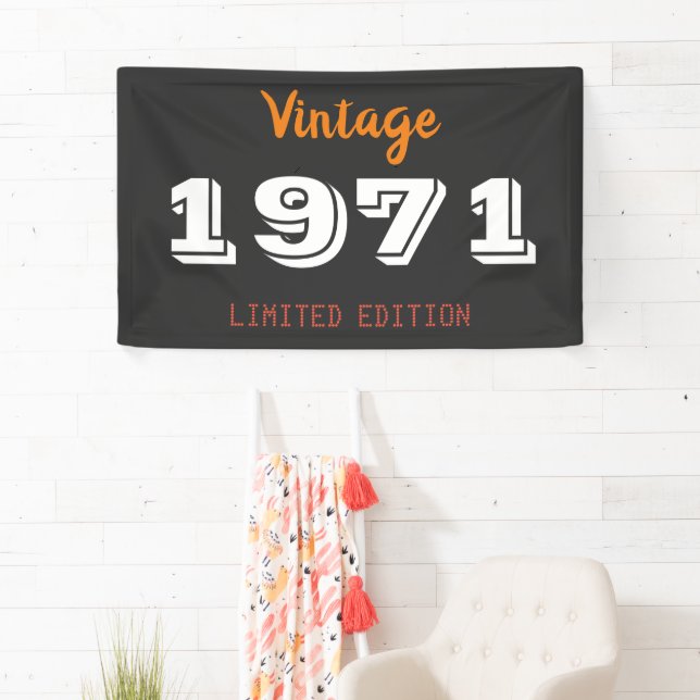 Vintage 1971 Limited Edition Gift Banner – Retro  (Insitu)