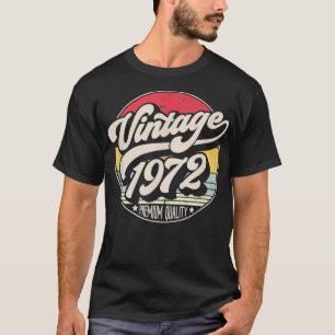 Vintage 1972 49th Birthday, Retro Sunset Style Des T-Shirt