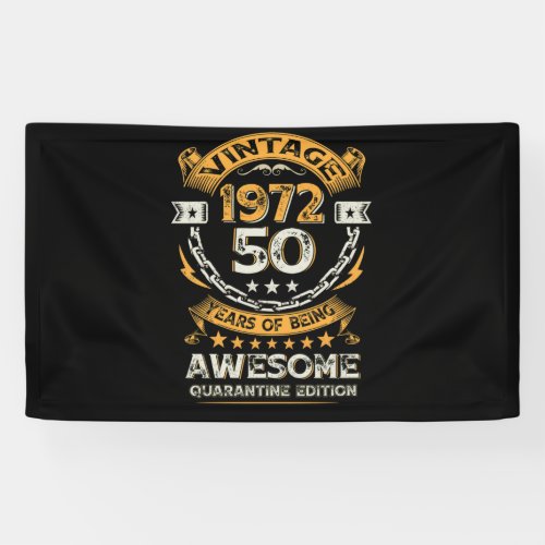 Vintage 1972 50th Birthday 50 Years Old Banner