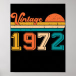 Vintage 1972 50th Birthday Gifts 50 Year Old Men Poster<br><div class="desc">Vintage 1972 50th Birthday Gifts 50 Year Old Men and Women Gift. Perfect gift for your dad,  mom,  papa,  men,  women,  friend and family members on Thanksgiving Day,  Christmas Day,  Mothers Day,  Fathers Day,  4th of July,  1776 Independent day,  Veterans Day,  Halloween Day,  Patrick's Day</div>