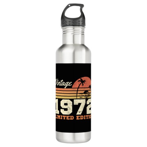 Vintage 1972 52nd Birthday Stainless Steel Water Bottle